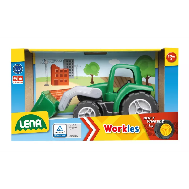 LENA Workies 01263 speelgoedtractor met schep