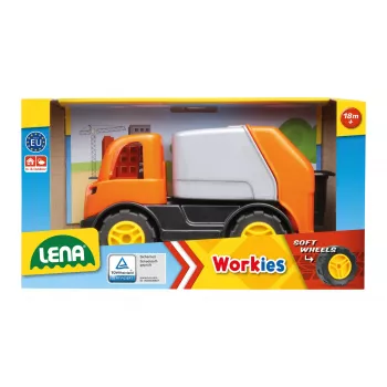 Vuilniswagen speelgoedvoertuig Lena 01264 — metaal en kunststof kinderspeelgoed, veelkleurig, vanaf 1,5 jaar