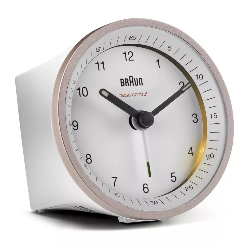 Braun BC07 quartzwekker roze, wit