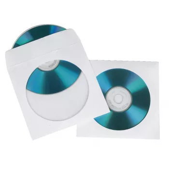 Hama cd-papieren hoezen, wit, 100 stuks/verpakking, 1 disc