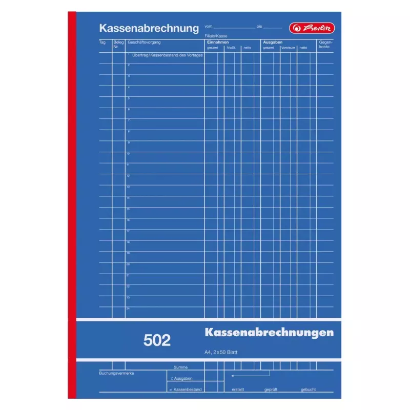 Boekhoudformulierboek Herlitz 882415 A4 100 pagina's