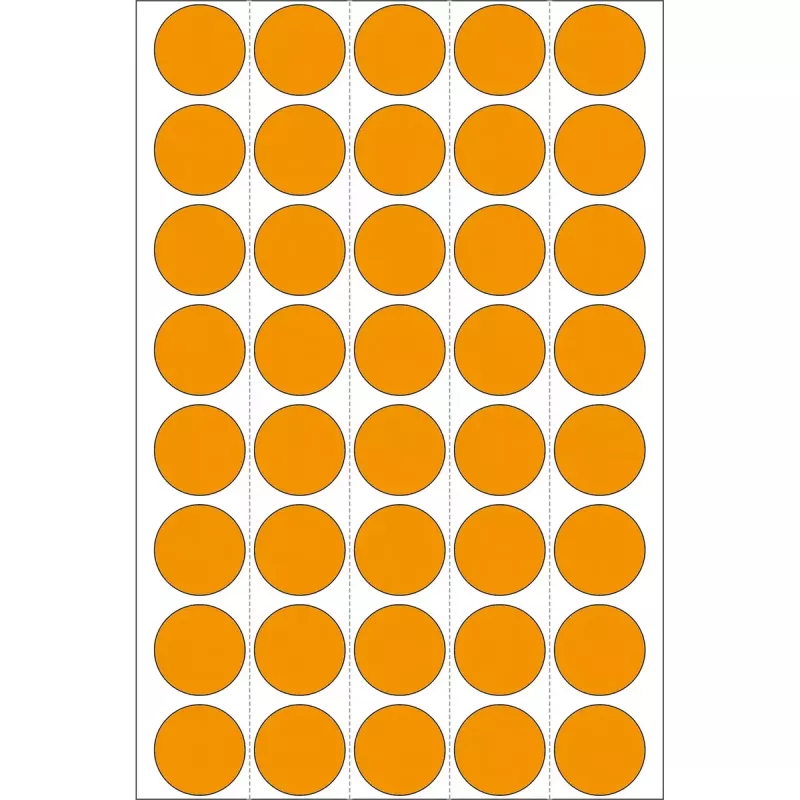 Multifunctionele etiketten HERMA 2254 feloranje 19 mm rond