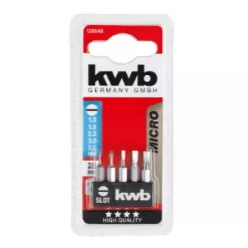 Schroevendraaier-bitset KWB 128540 — 5 stuks, platte punten, 28 mm