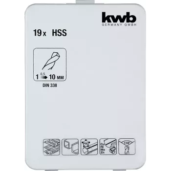 Borenset KWB 421856 19 stuks spiraalboren 1,0 - 10 mm