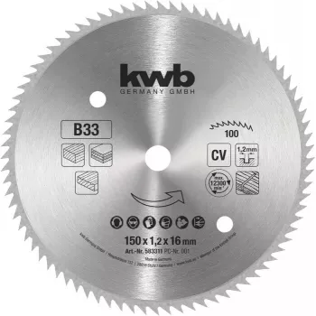 kwb 583311 cirkelzaagblad 150 x 16 mm