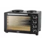 Unold Small kitchen all in one, vrijstaand fornuis, zwart, draaiknop, zwart, metaal, glas