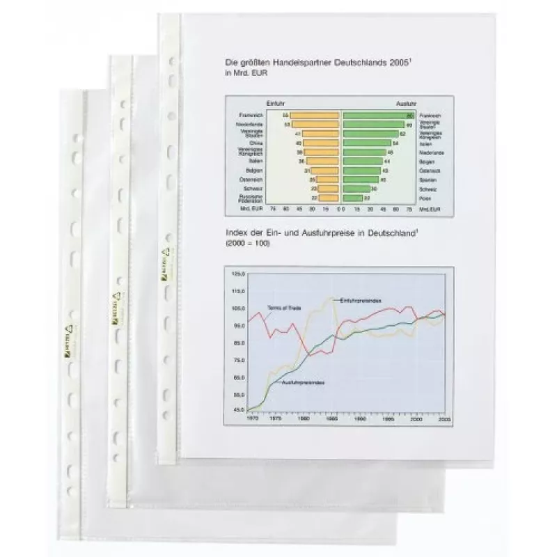 Rexel hoes - premium kwaliteit, 210 x 297 mm (A4), transparant, polypropyleen (PP), staand formaat, 10 st.