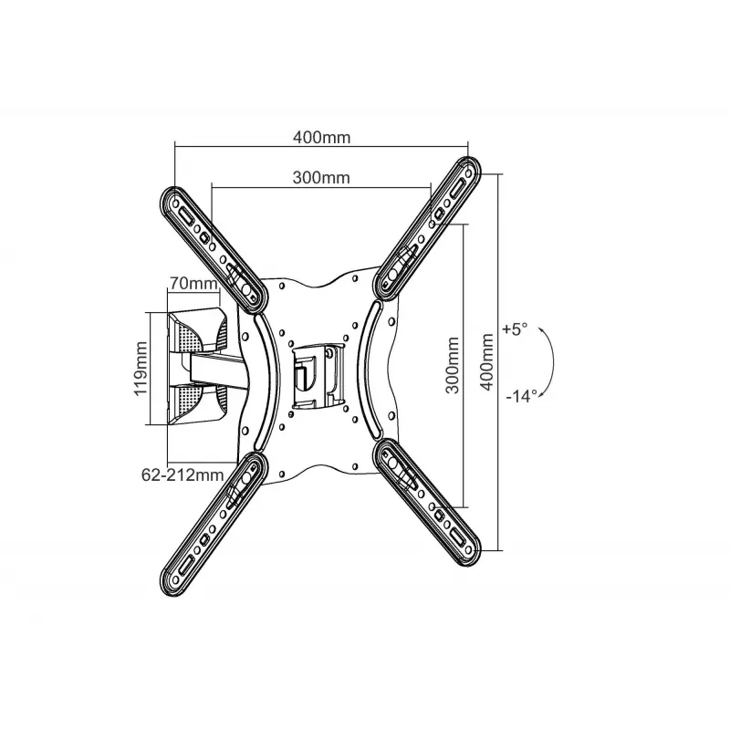 Equip 13 inch-55 inch draaibare tv-muurbeugel