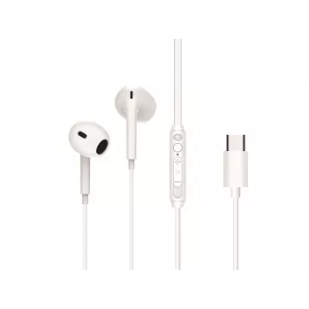 Bedrade in-ear-headset CONCEPTRONIC BRENDAN02W USB-C, in-ear, 20–20000 Hz, 1,2 m kabel, wit