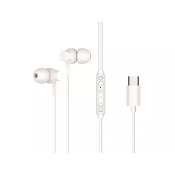 Bedrade in-ear-headset CONCEPTRONIC BRENDAN03W – USB-C, 20–20000 Hz, 1,2 m kabel, wit