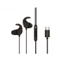 Bedrade in-ear-headset CONCEPTRONIC BRENDAN05B – USB-C, 20–20000 Hz, 1,2 m kabel, oorhaakje (zwart)