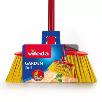 Buitenbezem VILEDA model 128763, harde borstels, technopolymeer, rood