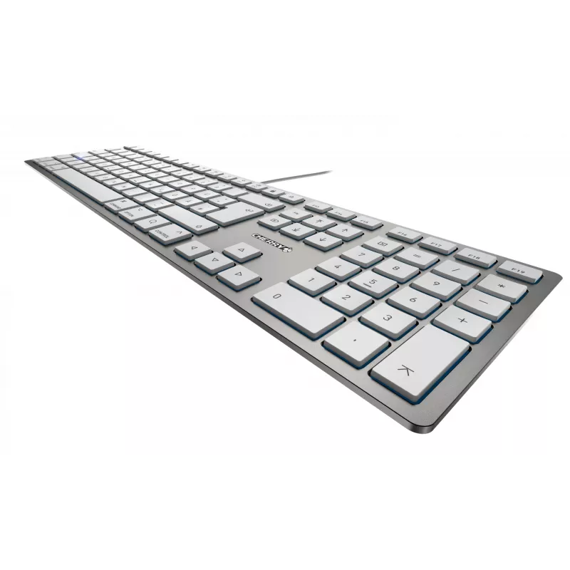CHERRY KC 6000 slank FOR MAC bedraad toetsenbord, zilver/wit, USB (QWERTY – UK)