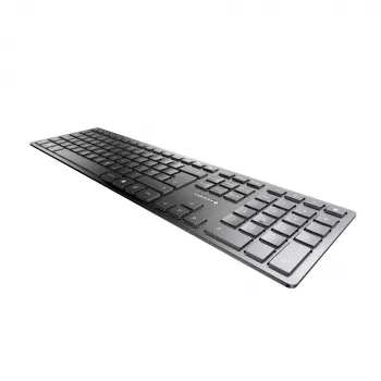 Cherry KW 9100 slank toetsenbord, draadloos, RF + Bluetooth, QWERTY, UK-Engels, zwart, 108 toetsen, 1,2 m kabel