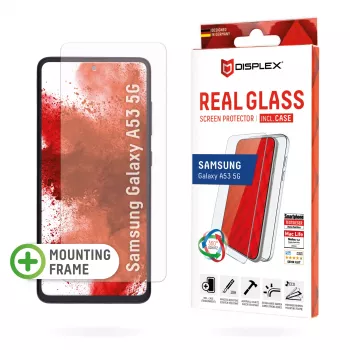Displex displayschermfolie + hoesje voor Samsung Galaxy A53 5G, gehard glas