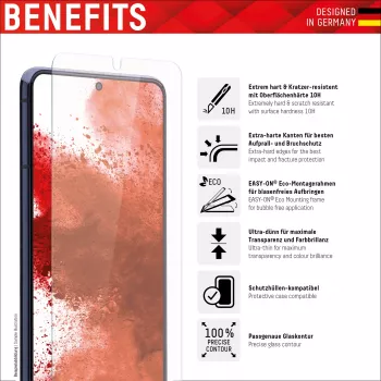Displex displayschermfolie + hoesje voor Samsung Galaxy A53 5G, gehard glas