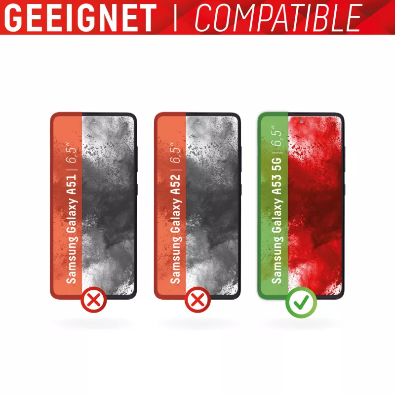 Displex displayschermfolie + hoesje voor Samsung Galaxy A53 5G, gehard glas
