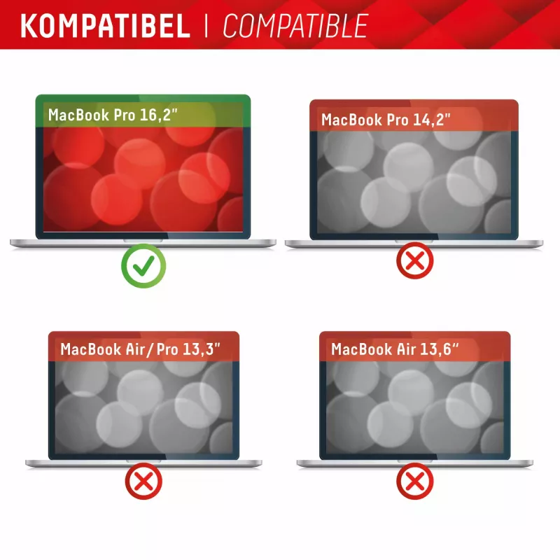 Displex PRIVACY SAFE magnetische 2-weg kijkbeschermingsfilter voor MacBook Pro 16,2''