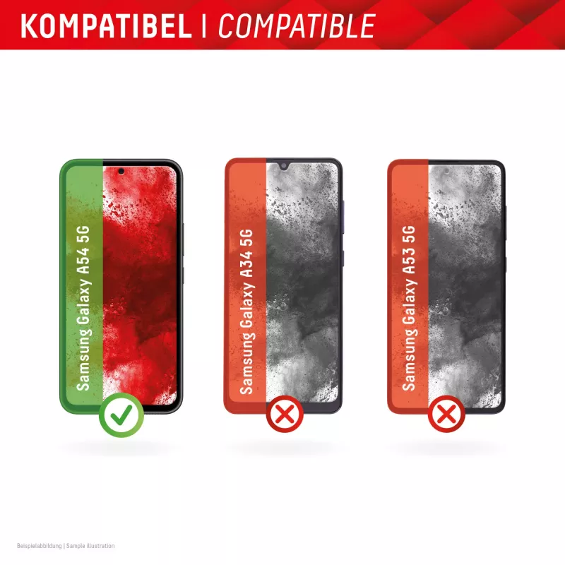 Displex displayschermfolie + hoesje voor Samsung Galaxy A54 5G gehard glas