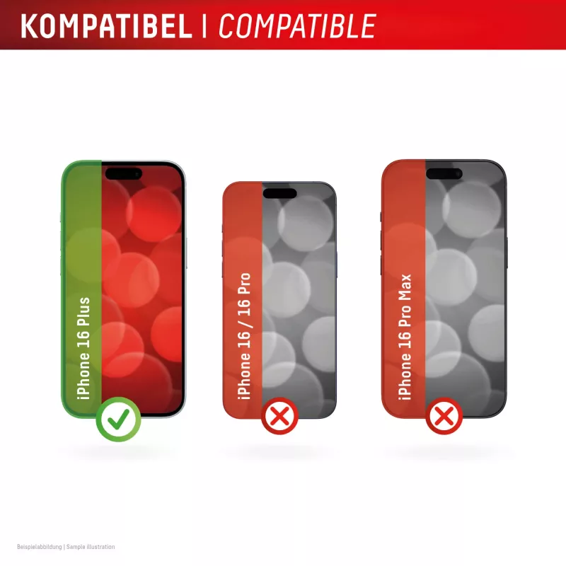 Displex displayschermfolie + hoesje voor Apple iPhone 16 Plus, Eco-montageframe, krasbestendig
