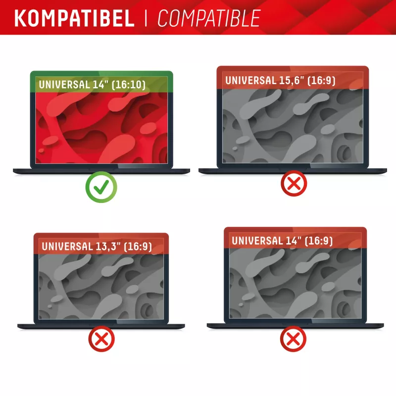 Displex PRIVACY SAFE magnetische 2-weg kijkbeschermingsfilter voor laptop/notebook 14'' (16:10)
