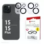 Displex Full Cover camera-lensglas iPhone 15/15 Plus, 10H, volledige camerabescherming, Quick Mount, 2 stuks