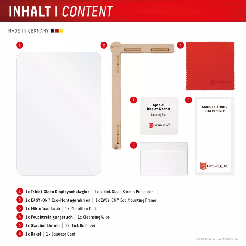 Displex Tablet Glass (9H) voor Samsung Galaxy Tab S11, Eco-montageframe, breukvast