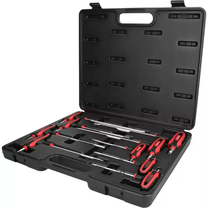 KS Tools ERGOTORQUEplus T-greep Torx-sleutelset met gat, 9-delig, TB10-TB50 (151.8160)