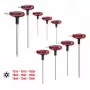 KS Tools ERGOTORQUEplus T-greep Torx-sleutelset met gat, 9-delig, TB10-TB50 (151.8160)