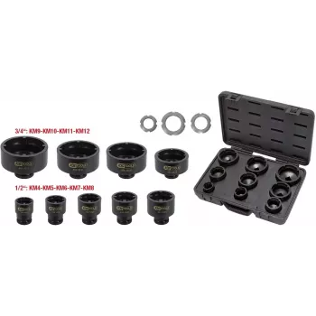 Dopsleutelset KS Tools 450.5020 — 9 dopsleutelinzetstukken, gewicht 7,82 kg