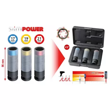Dopsleutelset KS Tools 515.0990 1/2 inch aandrijving 3 inzetstukken