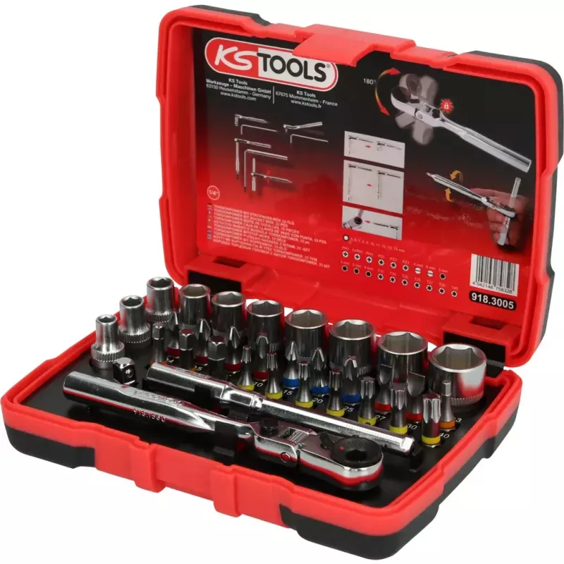 Dopsleutelset KS Tools 918.3005 33 koppen chroom-vanadiumstaal