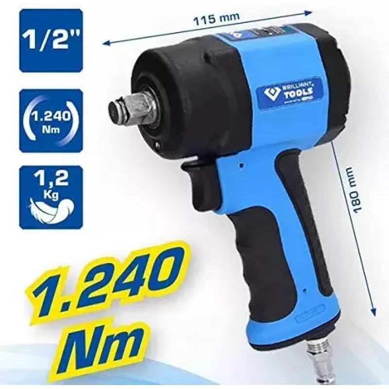 KS Tools Brilliant Tools BT160400 Pneumatische slagmoersleutel, max. 415 Nm