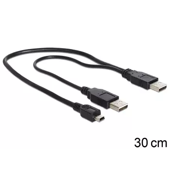 USB-kabel DeLOCK 83178 USB 2.0 0,3 m 2 x USB A zwart