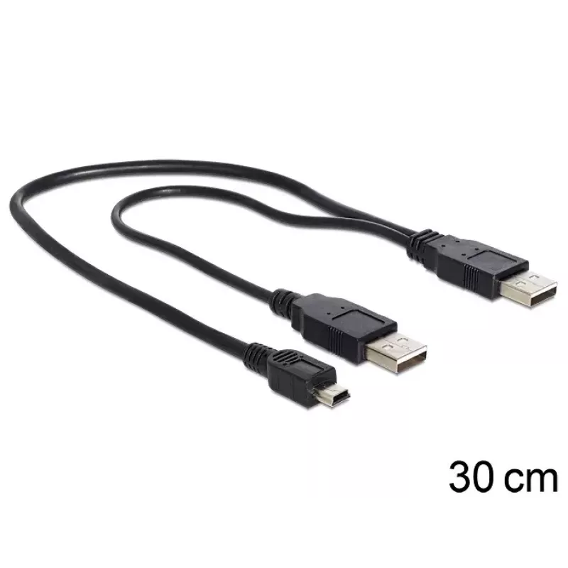 USB-kabel DeLOCK 83178 USB 2.0 0,3 m 2 x USB A zwart
