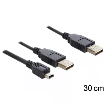 USB-kabel DeLOCK 83178 USB 2.0 0,3 m 2 x USB A zwart