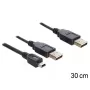 USB-kabel DeLOCK 83178 USB 2.0 0,3 m 2 x USB A zwart