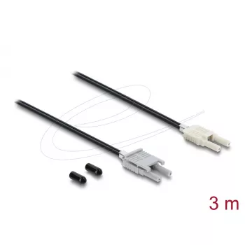 Glasvezel-adapterkabel DELOCK 91030, multimode-POF, 3 m, zwart/grijs