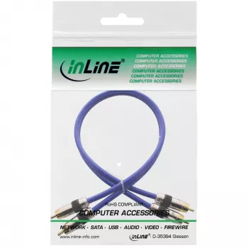 InLine Premium RCA-audiokabel 2x RCA-stekker/stekker verguld 5 m