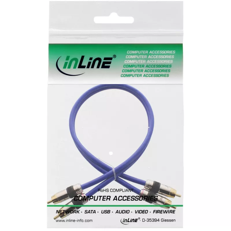 InLine Premium RCA-audiokabel 2x RCA-stekker/stekker verguld 5 m