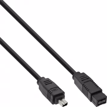 InLine FireWire 400 naar 800 1394b-kabel (4/9-pins stekker, 1,8 m), zwart