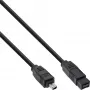 InLine FireWire 400 naar 800 1394b-kabel (4/9-pins stekker, 1,8 m), zwart