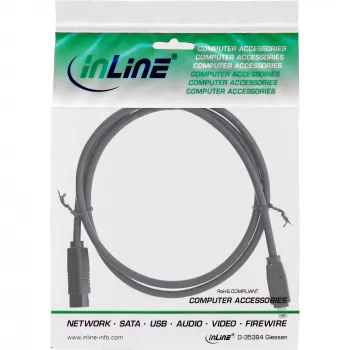 InLine FireWire 400 naar 800 1394b-kabel (4/9-pins stekker, 1,8 m), zwart