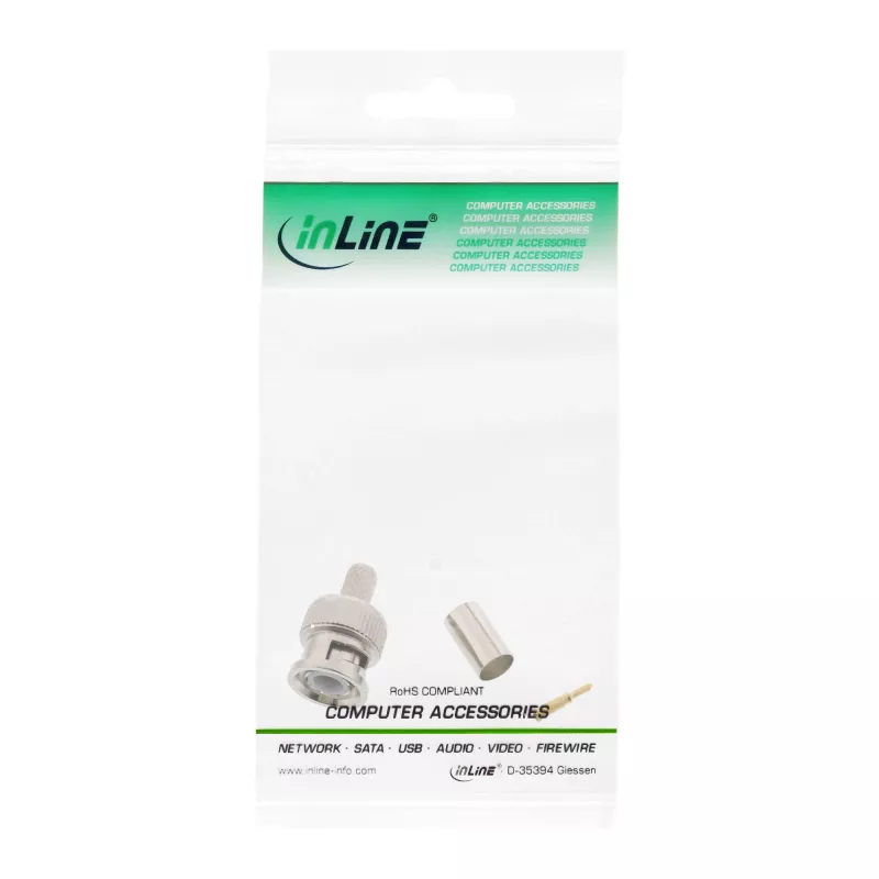 InLine BNC-krimpstekker voor RG59-videokabel, brons, 7 g, 70 mm, 123 mm, 15 mm, 9 g
