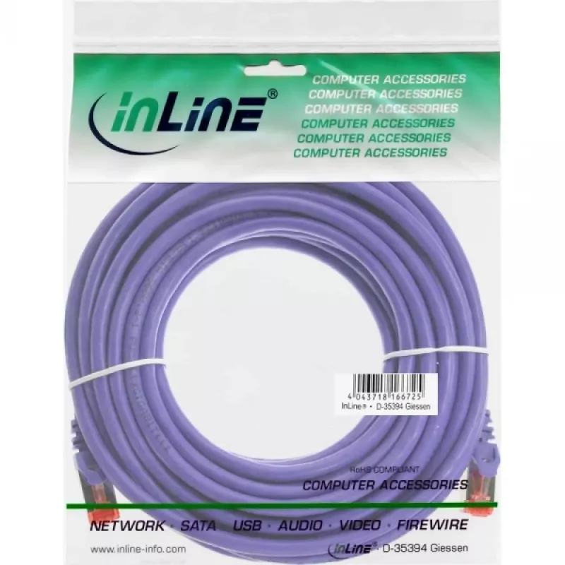 InLine patchkabel S/FTP PiMF Cat.6 250MHz PVC koper lila 7,5 m
