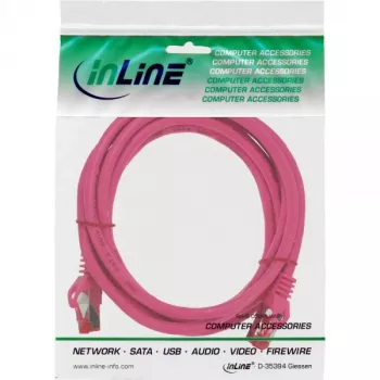 InLine patchkabel S/FTP PiMF Cat.6 250MHz PVC koper pink 0,25 m