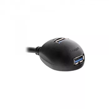 InLine USB 3.2 Gen.1-kabel USB Type-A M / A F + stroom, met standaard, zwart, 2 m