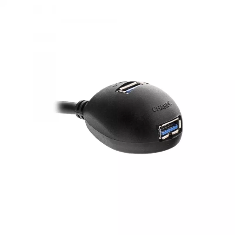 InLine USB 3.2 Gen.1-kabel USB Type-A M / A F + stroom, met standaard, zwart, 2 m