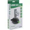 InLine USB 3.2 Gen.1-kabel USB Type-A M / A F + stroom, met standaard, zwart, 2 m