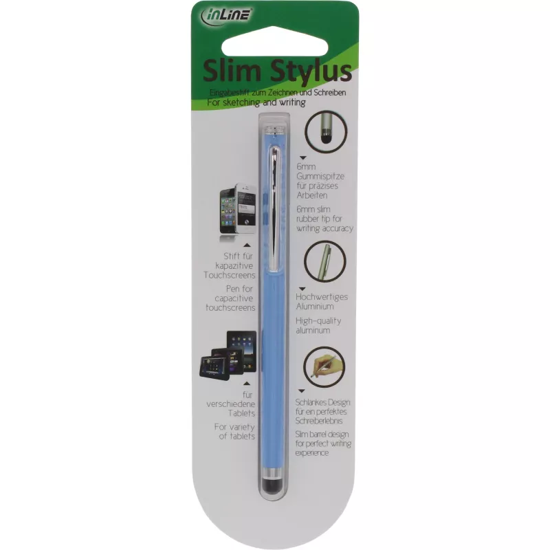 Stylus Pen InLine 55467B voor touchscreens blauw